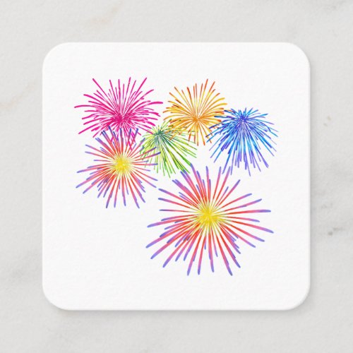 Fireworks Big Party Celebration Firecrackers  Square Business Card