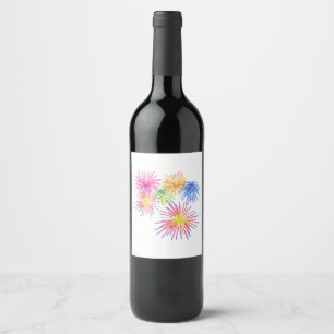 Fireworks Big Party Celebration Firecrackers Wine Label