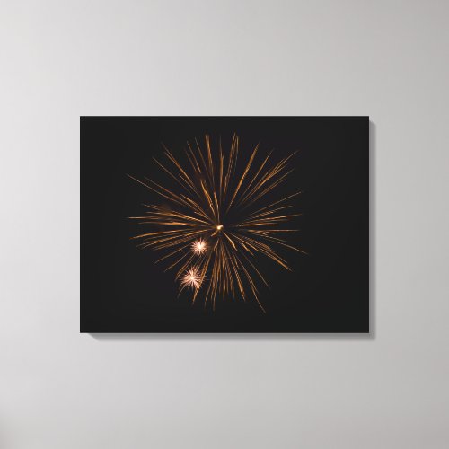 Fireworks black canvas print