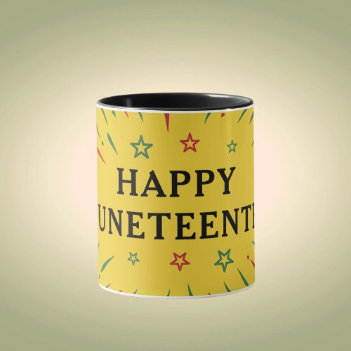 Fireworks Black Independence Day Happy Juneteenth Mug