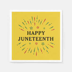 Fireworks Black Independence Day Happy Juneteenth Napkins