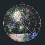 Fireworks Blue Ocean Boat 4th of July Watercolor Dart Board<br><div class="desc">Fireworks Blue Ocean Boat 4th of July Watercolor Dart Board is a beautiful wat to play the game or give it as a gift.  Have fun playing. photo copyright Denise Bennerson photographer</div>
