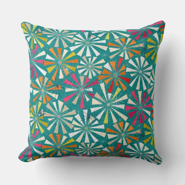 fireworks blue throw pillow (Front)