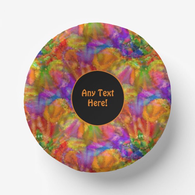 Fireworks - Bright Paint Splatters - add text to Paper Bowls (Front)