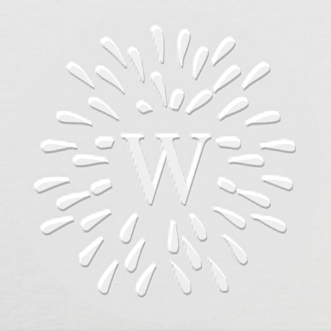 Fireworks Burst Center Single Initial Monogram #3 Embosser (Design)
