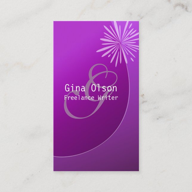 Fireworks Burst Monogram Purple Business Cards (Front)