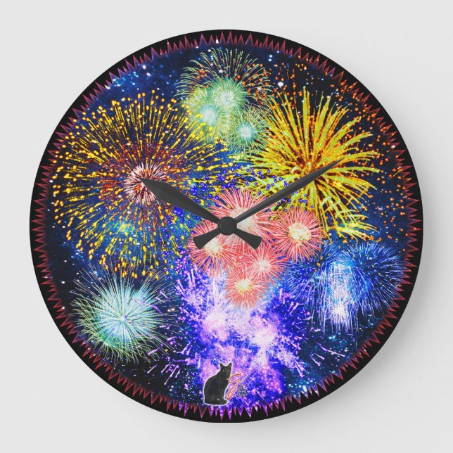 Fireworks Bursts Clock (Front)