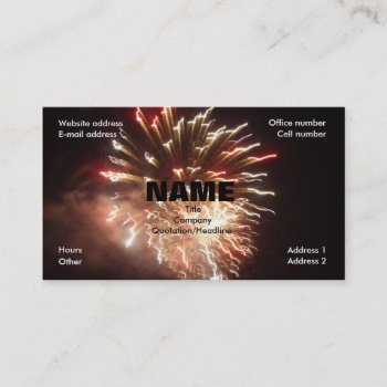 Fireworks Business Card by googolperplexd at Zazzle