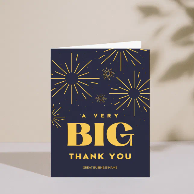 Fireworks Business Name Gratitude Thank You card
