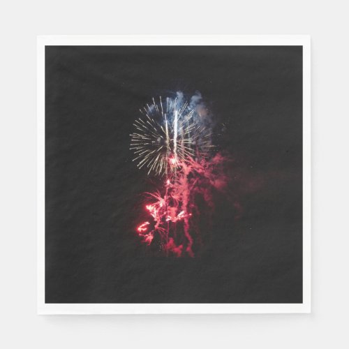 Fireworks Celebration in Red White and Blue Napkins