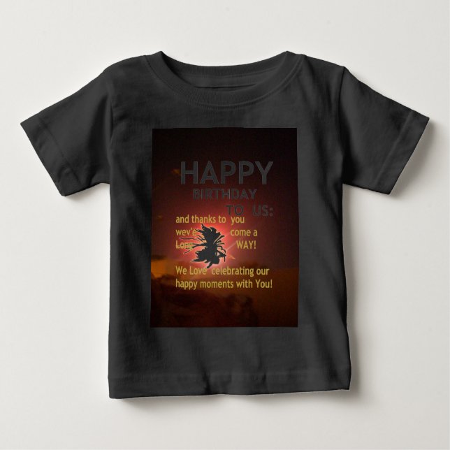 Fireworks Celebration with Thank You Message Baby T-Shirt (Front)