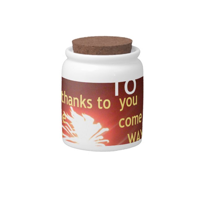 Fireworks Celebration with Thank You Message Candy Jar (Front)