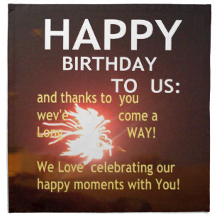 Fireworks Celebration with Thank You Message Cloth Napkin