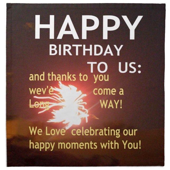 Fireworks Celebration with Thank You Message Cloth Napkin (Front)