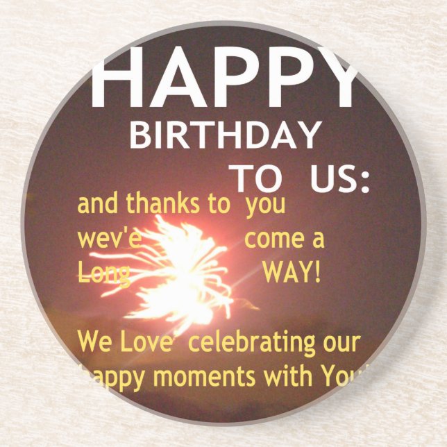 Fireworks Celebration with Thank You Message Coaster (Front)