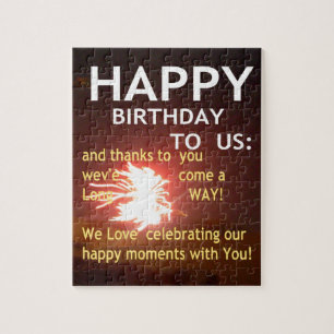 Fireworks Celebration with Thank You Message Jigsaw Puzzle
