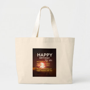 Fireworks Celebration with Thank You Message Large Tote Bag