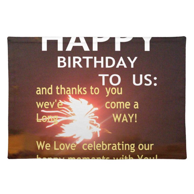 Fireworks Celebration with Thank You Message Placemat (Front)