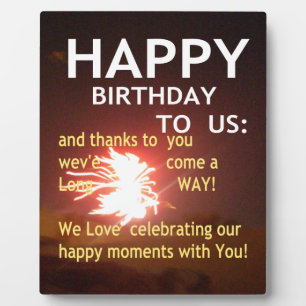 Fireworks Celebration with Thank You Message Plaque