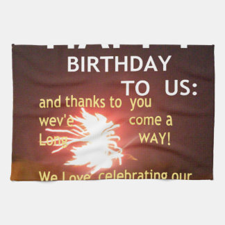 Fireworks Celebration with Thank You Message Towel