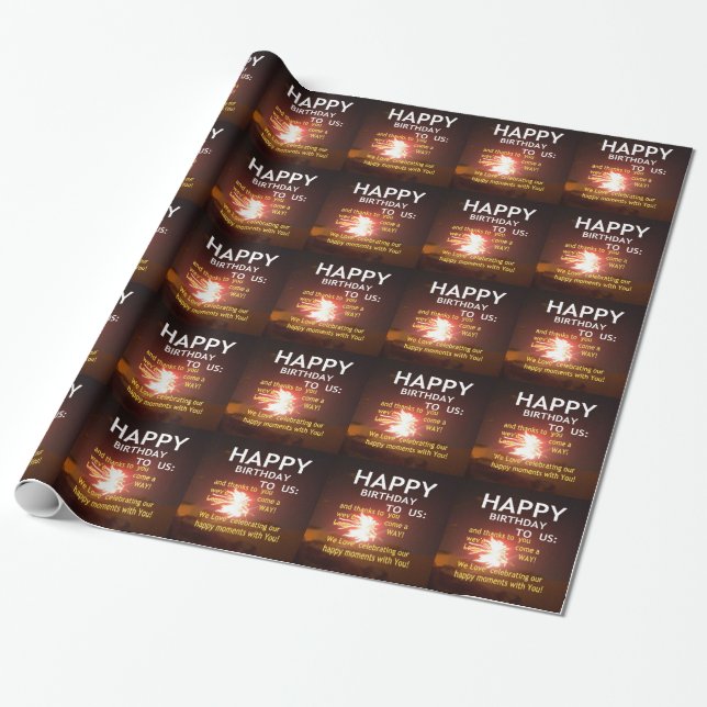 Fireworks Celebration with Thank You Message Wrapping Paper (Unrolled)