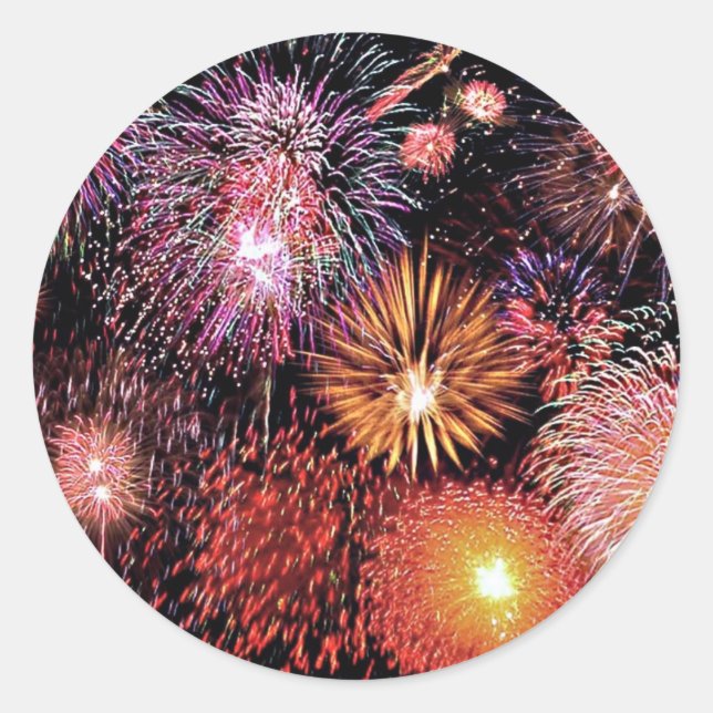 Fireworks! Classic Round Sticker (Front)
