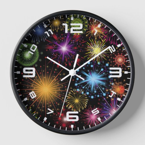 Fireworks Colorful Dynamic Sparkling Decor Clock