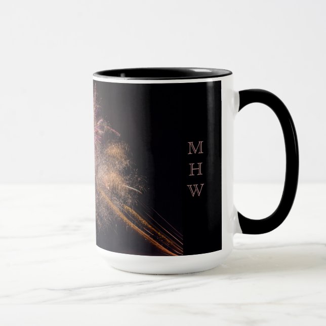 Fireworks custom monogram mugs (Right)