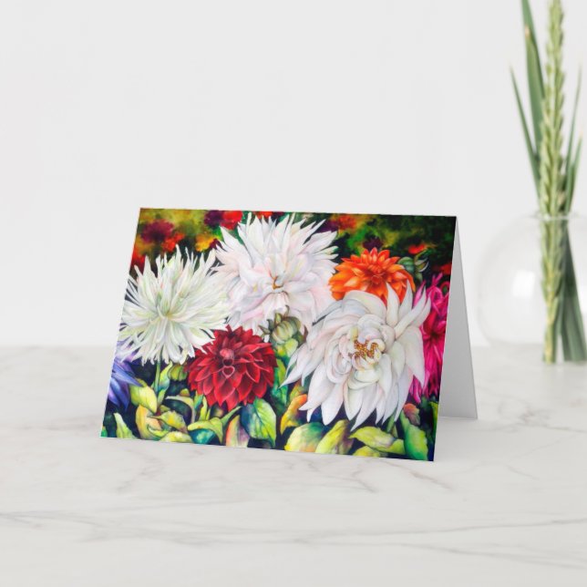 Fireworks Dahlia Greeting Card (Front)