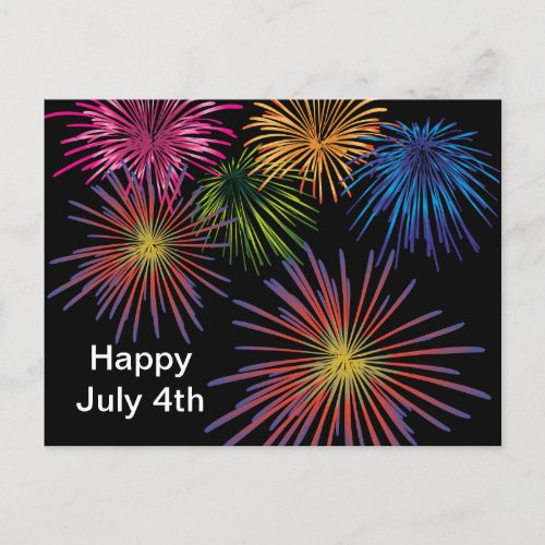 Fireworks Design July 4th Postcard