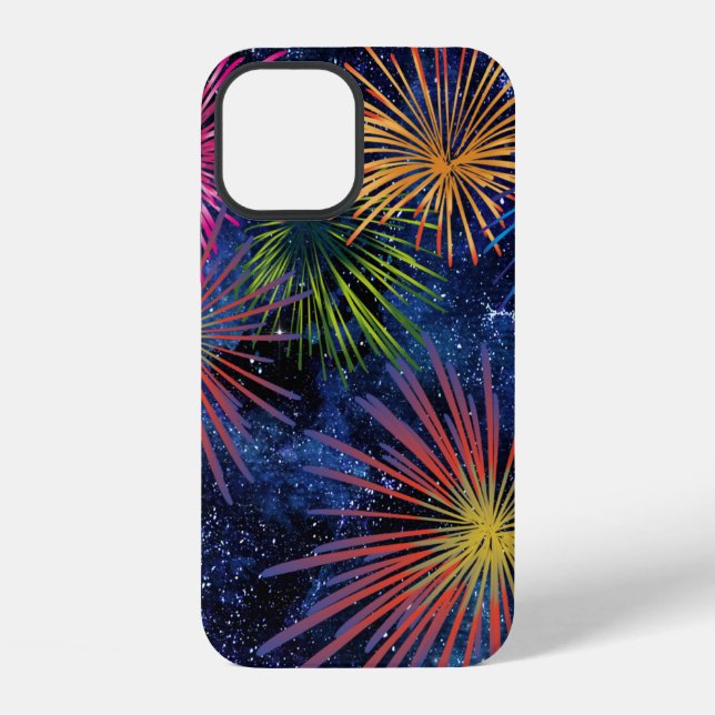 Fireworks Design on Dark Sky Background Iphone Case (Back)