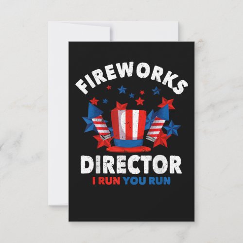 Fireworks Director Funny 4th of July Gift For Men  Invitation