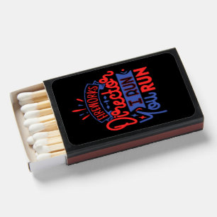 Fireworks Director I Run You Run Funny Red Blue Matchboxes