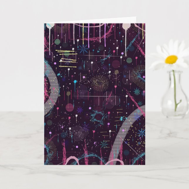Fireworks Display: Abstract Art  Card (Small Plant)