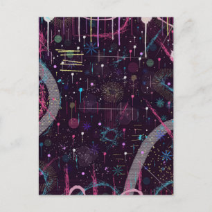 Fireworks Display: Abstract Art Postcard