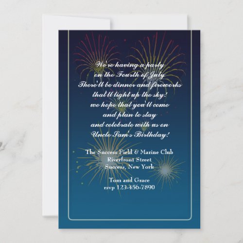 Fireworks Display Invitation