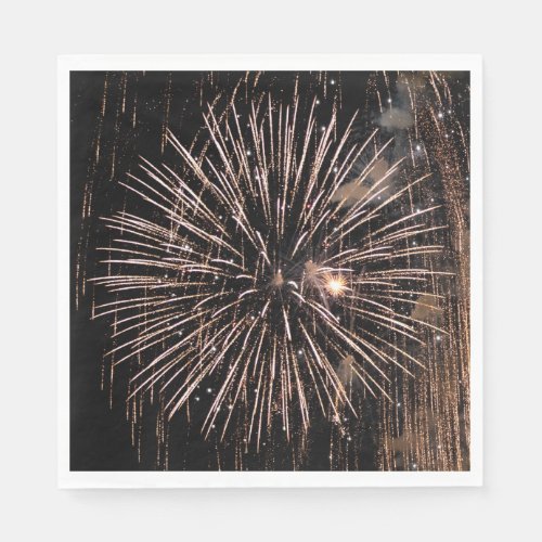 Fireworks Display On Black Sky  Napkins