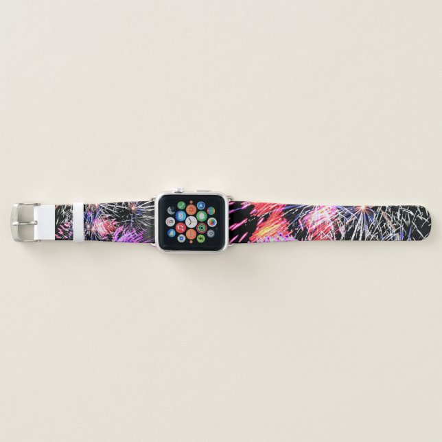 Fireworks Display Patriotic Holiday Apple Watch Band (Front)