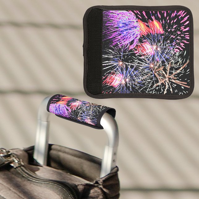 Fireworks Display Patriotic Holiday Luggage Handle Wrap (Fireworks Display Patriotic Holiday Luggage Handle Wrap)