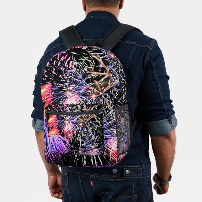 Fireworks Display Patriotic Holiday Printed Backpack (Insitu (Model))