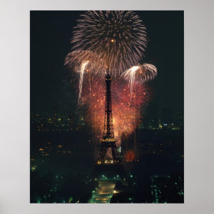 Fireworks, Eiffel Tower, Paris, France Poster