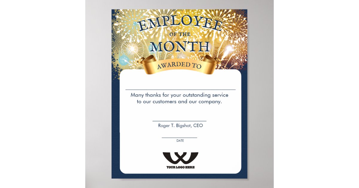Fireworks Employee Of The Month Award Certificate Poster Zazzle Com Fireworks Employee Of The Month Award Certificate Poster Zazzle Com