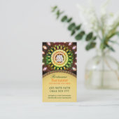 Fireworks Energy Mandala New Age Business Card (Standing Front)