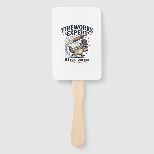 Fireworks Expert Raccoon Vintage Fourth of July Sh Hand Fan