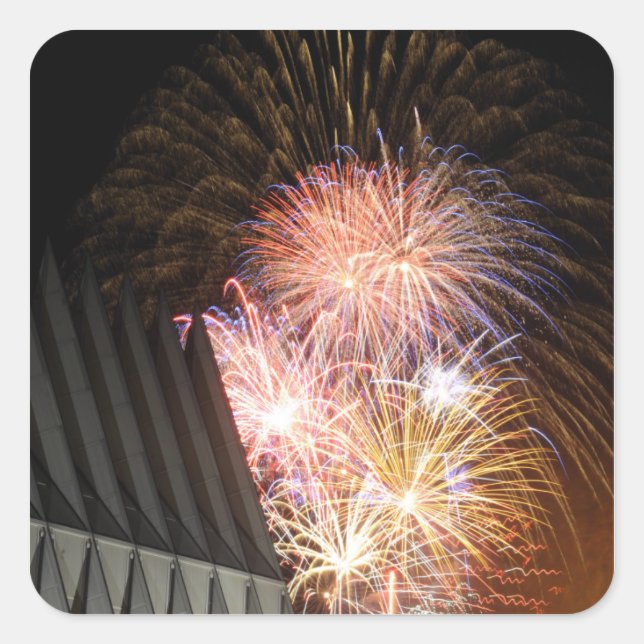 Fireworks explode square sticker (Front)