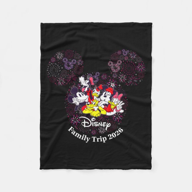Fireworks Family Trip 2026 Valentines Day Vacatio  Fleece Blanket (Front)