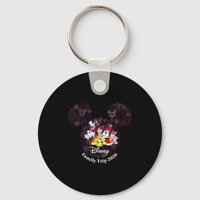 Fireworks Family Trip 2026 Valentine's Day Vacatio Keychain (Front)