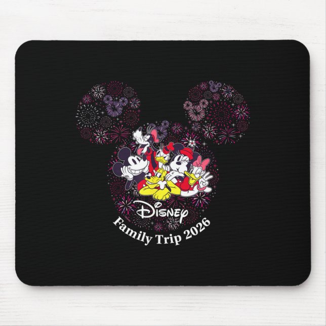 Fireworks Family Trip 2026 Valentine's Day Vacatio Mouse Pad (Front)