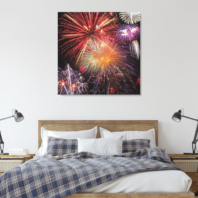 Fireworks Finale Canvas Print (Insitu(Bedroom))