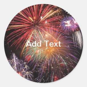 Fireworks Finale Classic Round Sticker